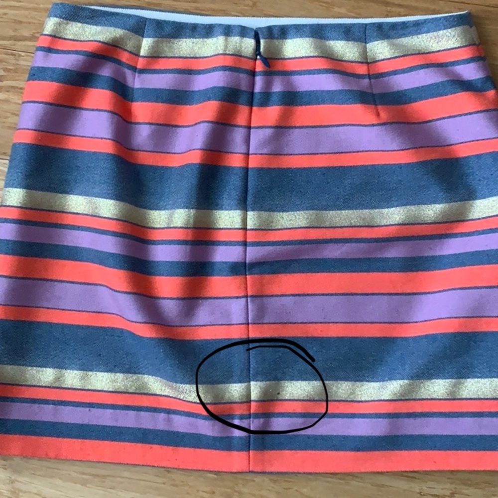 J. Crew Gold metallic stripped mini skirt. - Picture 8 of 8